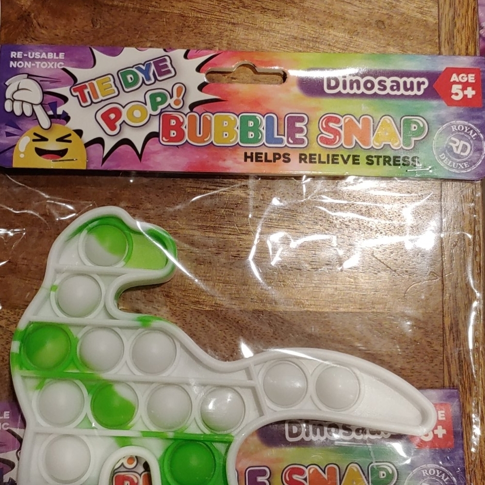 New Tie Dye Dinosaur Pop Its 2 for $12 - Picture 3 of 4